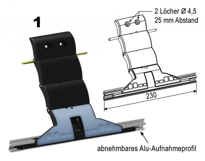 WTS - Rolltor-Hochschiebesicherung BLOCKSUR - Schnellverbinder mit Befestigungsringen