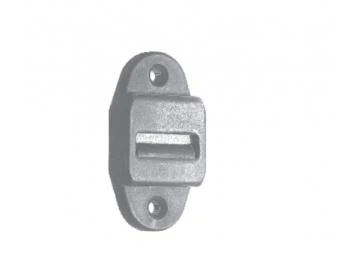 Mini-Gurtführung mit verdeckter Leitrolle und Bürste, braun, Anschraubplatte 23x58 mm