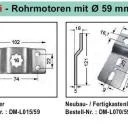 WTS - NHK-Maxi-Rohrmotoren Serie DMH-59 mit Nothandbedienung durch Kurbelstange  Ø 59 mm