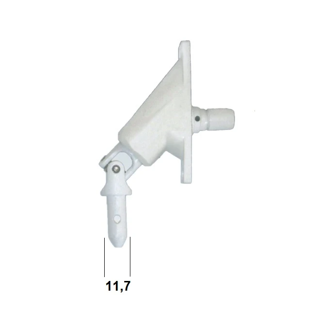 Gelenklager 90°, Weiß oder Vernickelt Anschraubplatte: 23 x 85 mm