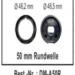 WTS - Adapterset DM-A50R - 50 mm Rundwelle für Mini-Rohrmotoren  Ø 35 mm, Serie DM - DMF - ME