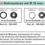 WTS - Adapterset DM-A50R - 50 mm Rundwelle für Mini-Rohrmotoren  Ø 35 mm, Serie DM - DMF - ME