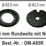 WTS - Adapterset DM-A85R : 85 mm Rundwelle mit Nut für alle Rohrmotoren  Ø 45 mm  Serie