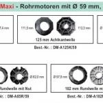 WTS - Adapterset DM-A78R-59 : 78 mm Rundwelle mit Nut nur für Maxi - Rohrmotoren  Ø 59 mm, Serie DM-59 + DMH-59