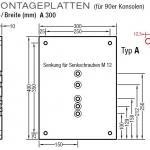 Montageplatten A 300mm und B 500mm für Lewens Markisen für 90er Konsolen