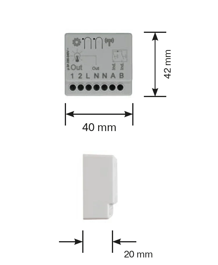 Becker - LightControl LC422 DECT Schaltaktor Funkempfänger Unterputz für Beleuchtungsanlagen