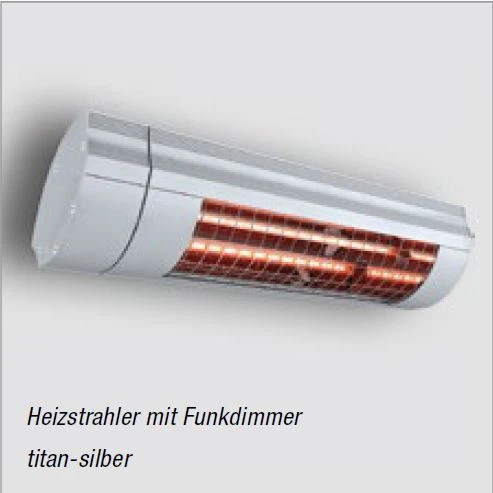 Lewens -Heizstrahler, 2000 Watt mit Funkdimmer - Funk IO  Titan-silber oder Weiß