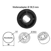 WTS - Adapterset DM-A40R-1.5 - 40 mm Rundwelle 1,5 mm für Mini-Rohrmotoren  Ø 35 mm, Serie DM - DMF - ME