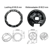 WTS - Adapterset DM-A63R : 63 mm Rundwelle mit Nut für alle Rohrmotoren  Ø 45 mm Serie