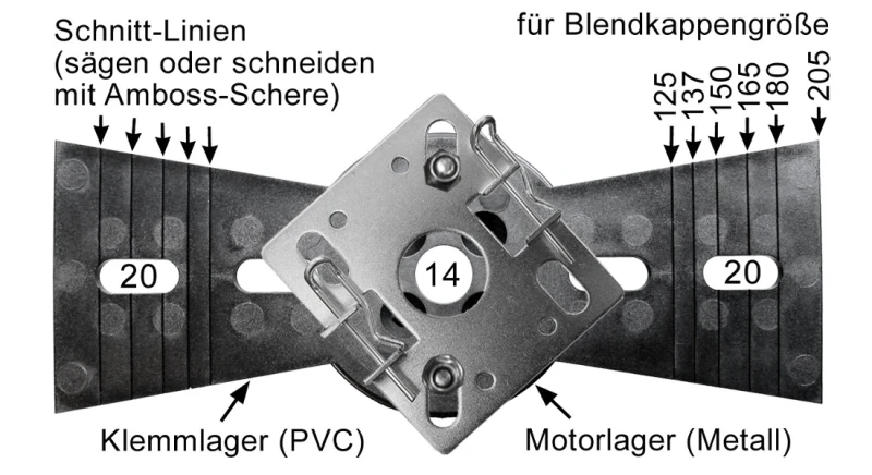 WTS - Vorbaukasten - Klemmlager DM-L995 für Mini-Rohrmotoren Ø 35 mm, Serie DM - DMF - ME