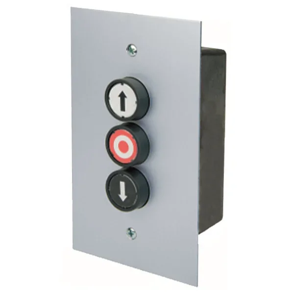 WTS - Dreifach-Drucktaster Metall Unterputz mit AUF + HALT + ZU Taste vorverdrahtet und wassergeschützt IP 65