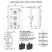 WTS - Dreifach-Drucktaster Metall Unterputz mit AUF + HALT + ZU Taste vorverdrahtet und wassergeschützt IP 65