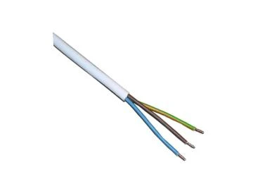 Kabel 3-adrig, 3 x 1,0 qmm, weiss, Typ H05VV-F3G1,0, 50 m Rolle